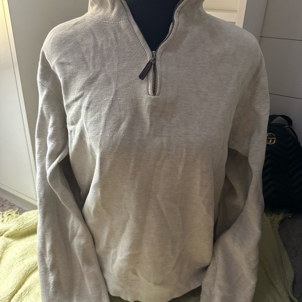 Tasso Elba Men's Light Gray Zip-Up Sweater
